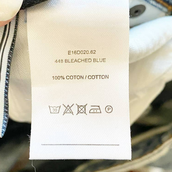 Ami Alexandra 448 Acid Wash Raw Hem Rigid Denim Jeans - Picture 4 of 6